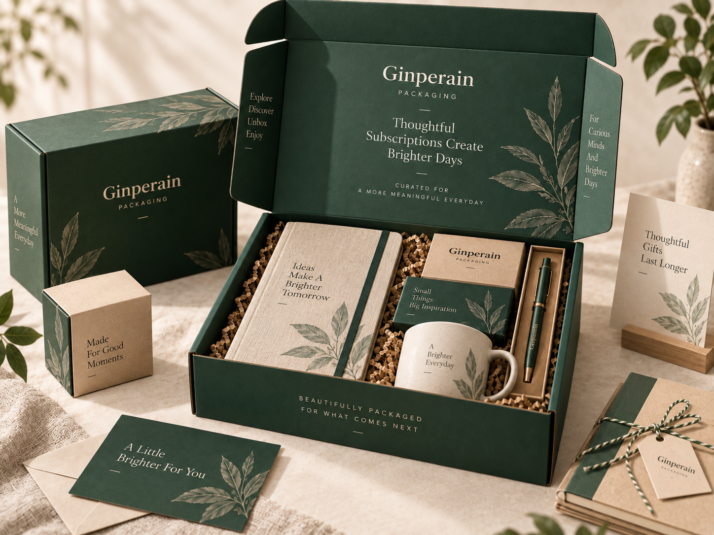 Printed presentation packaging for subscription and gift sets