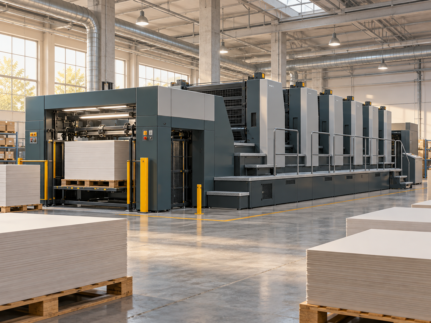 Temporary AI-generated illustration of offset packaging production equipment