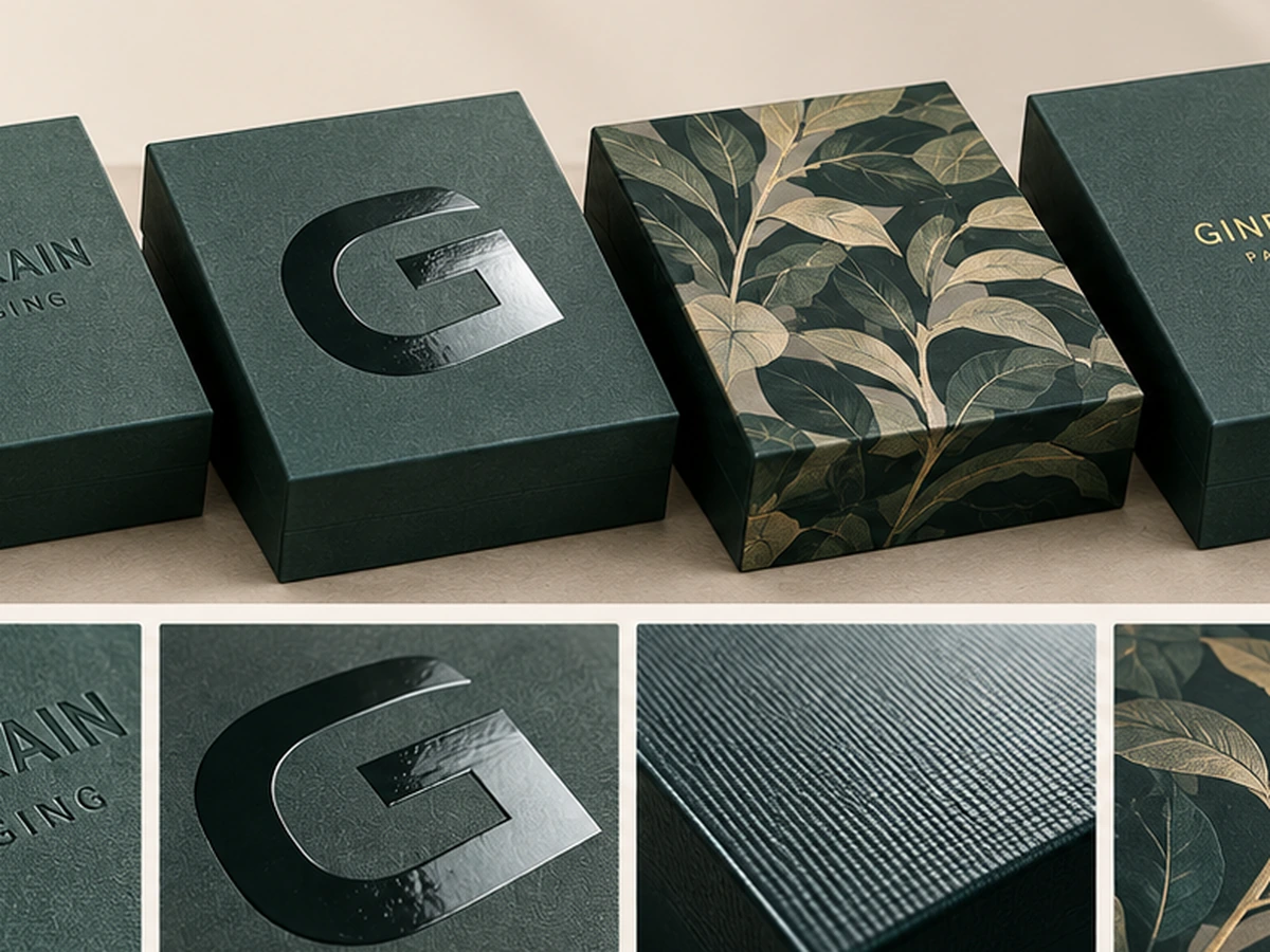 Printing and finishing options for foldable lid and base rigid boxes