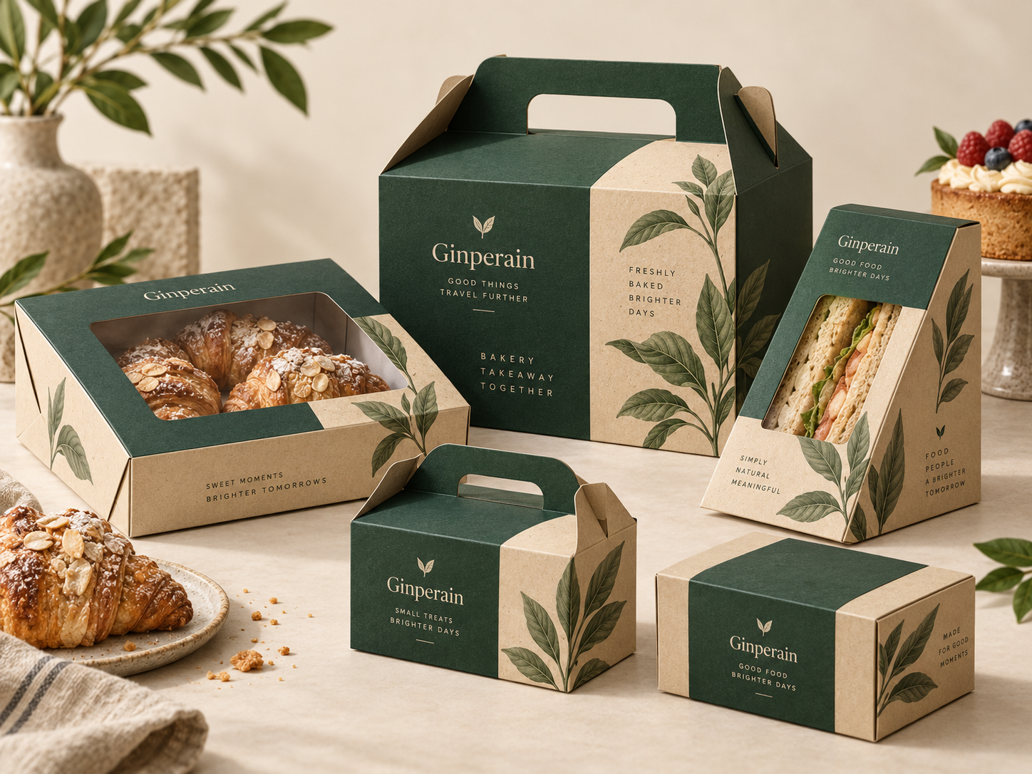 Paperboard bakery and takeaway presentation packaging