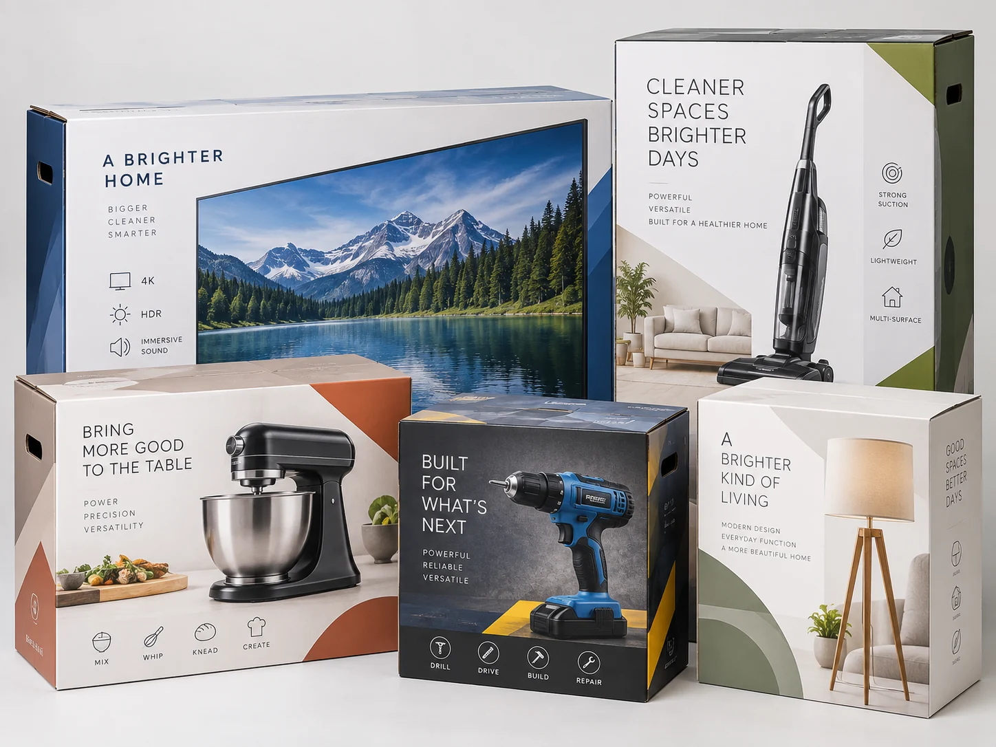Large-format color-printed folding carton packaging examples