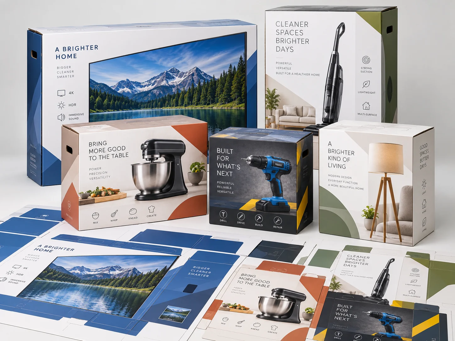 Large-format color-printed folding carton packaging