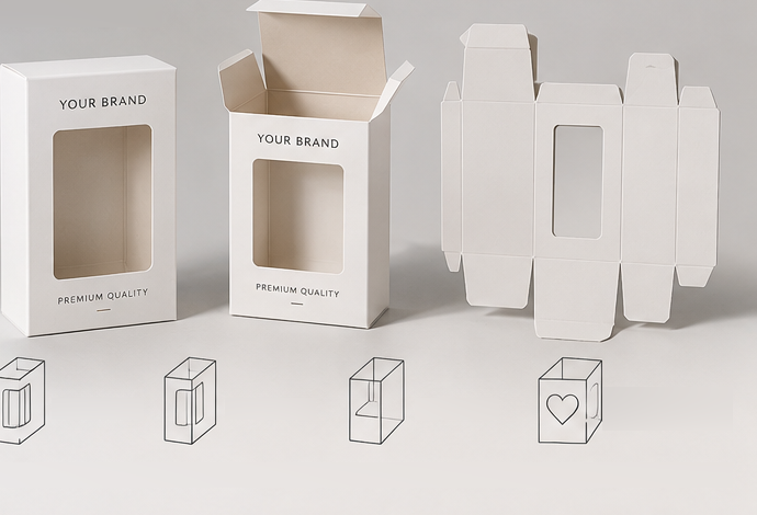 Die-cut window folding carton structures with custom window positions